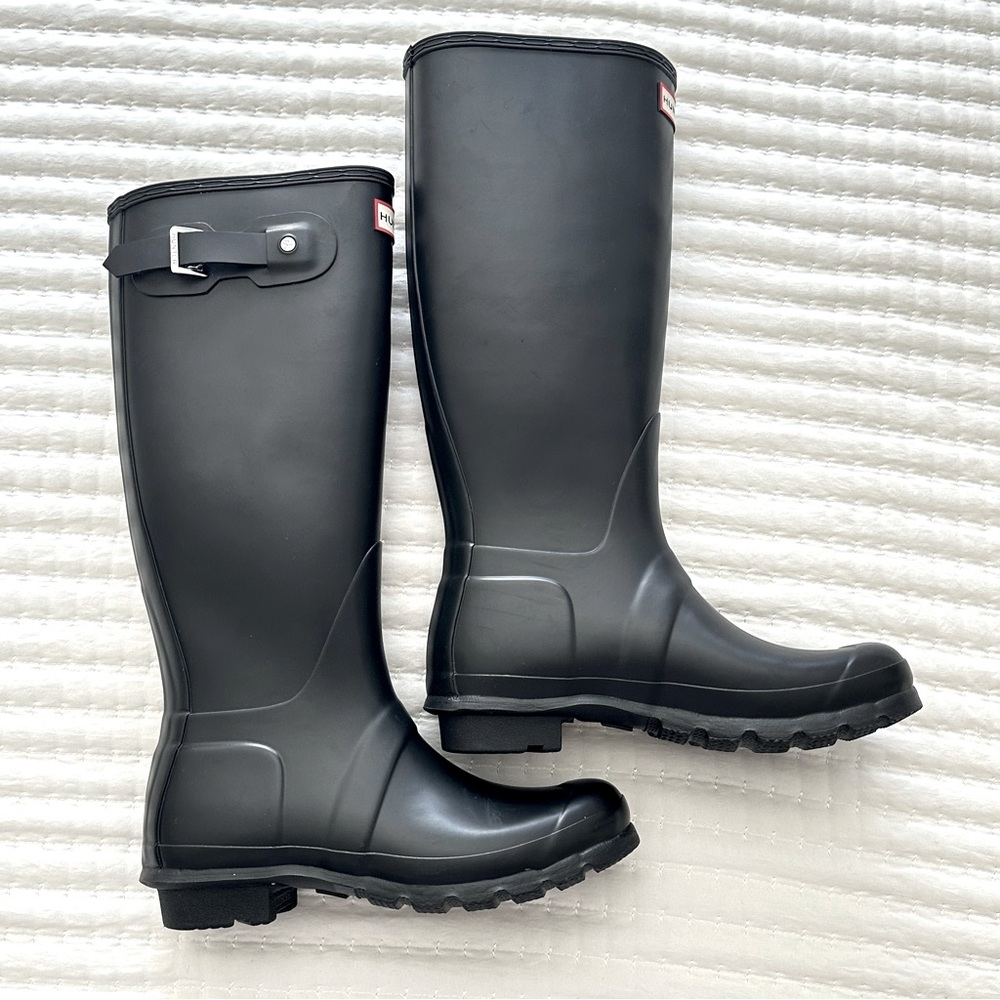 Hunter Original Tall Rubber Rain Boots Black unworn NWT